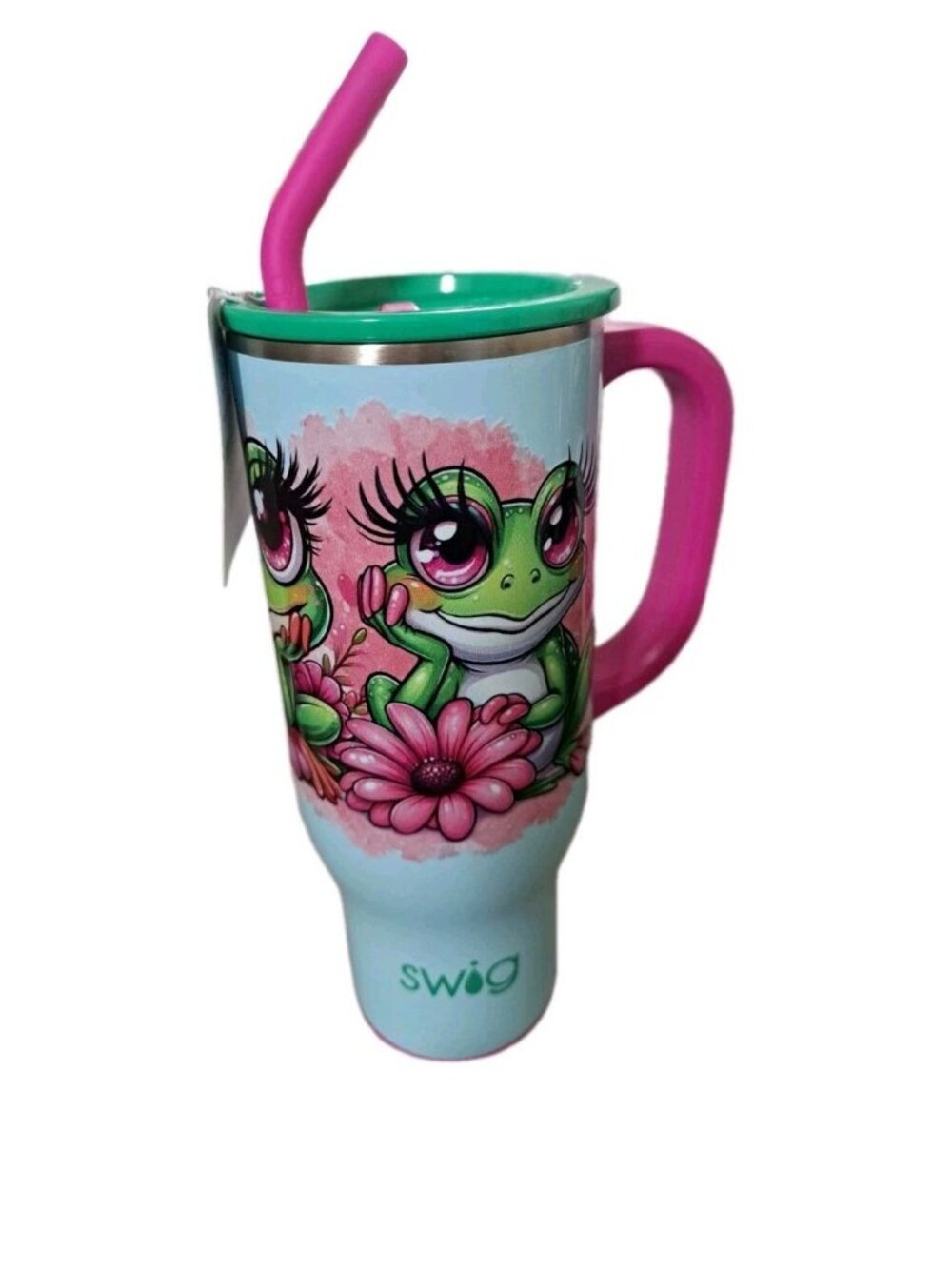 Swig 30 Oz Frog Graphic Insulated Tumbler Blue Green Hot Pink Gift New